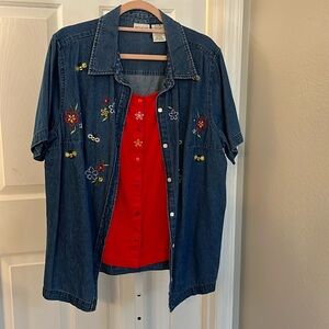 White Stag Demin short sleeve embodied 2pc look‎